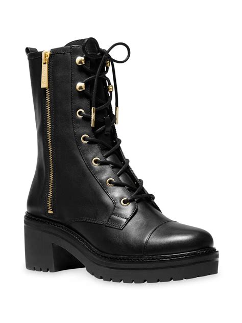 michael kors schnürstiefel anaka aus leder|Anaka Leather Combat Boot .